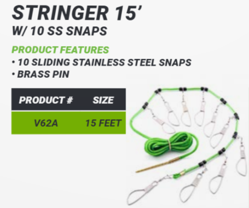 Vanguard 15' Stringer With 10 SS Snaps