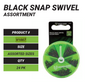 Vanguard Black Snap Swivel Assortment