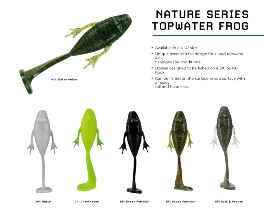 FishLab Nature Series Topwater Frog, 4" Body